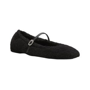 Stuart Weitzman Lennox Shearling Flat, Black